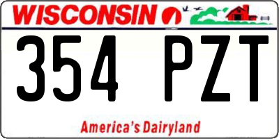 WI license plate 354PZT