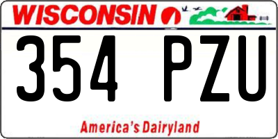 WI license plate 354PZU