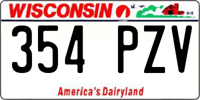 WI license plate 354PZV