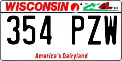 WI license plate 354PZW