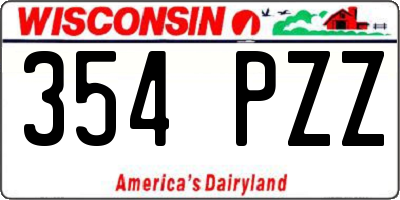 WI license plate 354PZZ