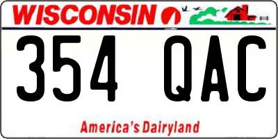 WI license plate 354QAC