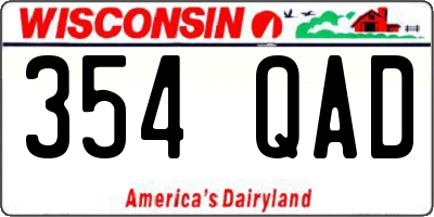 WI license plate 354QAD