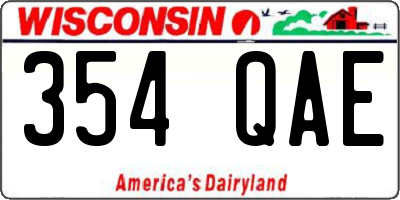 WI license plate 354QAE