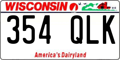 WI license plate 354QLK