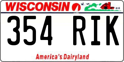 WI license plate 354RIK