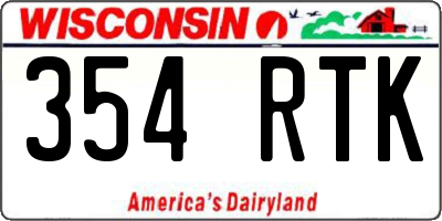 WI license plate 354RTK