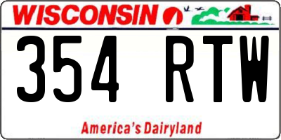 WI license plate 354RTW