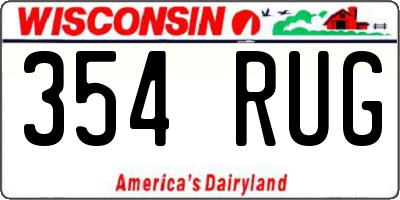 WI license plate 354RUG