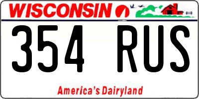 WI license plate 354RUS