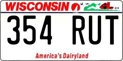 WI license plate 354RUT