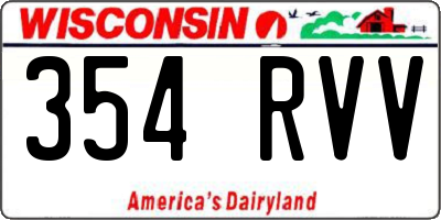 WI license plate 354RVV