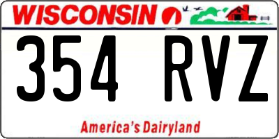 WI license plate 354RVZ