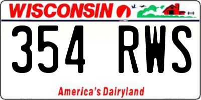 WI license plate 354RWS