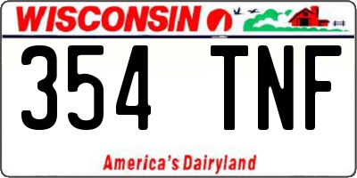 WI license plate 354TNF