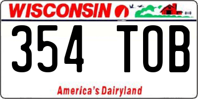 WI license plate 354TOB