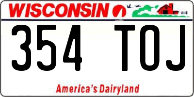 WI license plate 354TOJ