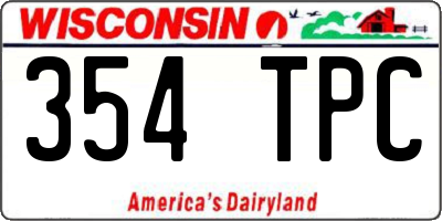 WI license plate 354TPC