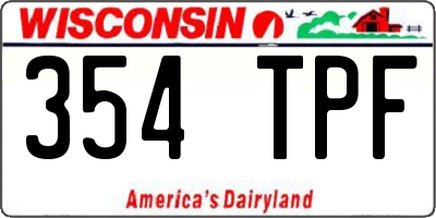 WI license plate 354TPF