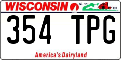 WI license plate 354TPG