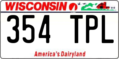 WI license plate 354TPL
