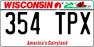 WI license plate 354TPX