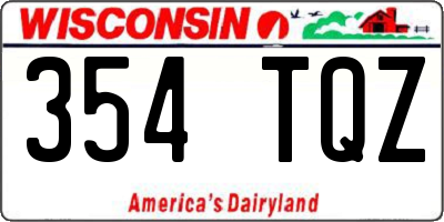 WI license plate 354TQZ