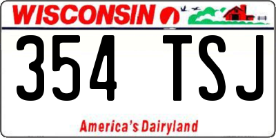 WI license plate 354TSJ