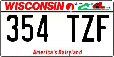 WI license plate 354TZF