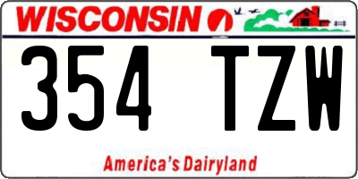 WI license plate 354TZW