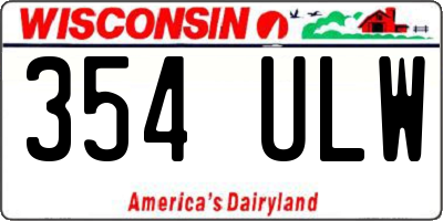 WI license plate 354ULW