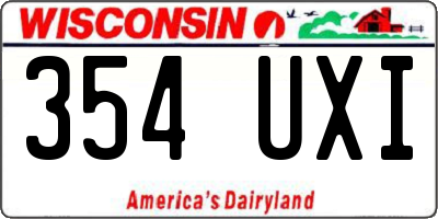 WI license plate 354UXI