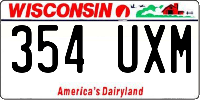 WI license plate 354UXM