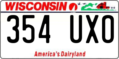 WI license plate 354UXO