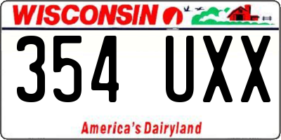 WI license plate 354UXX