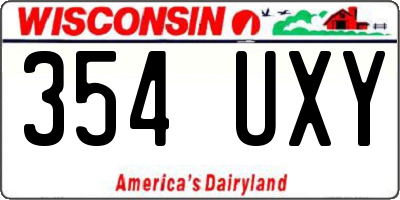 WI license plate 354UXY