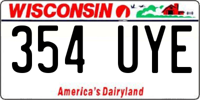 WI license plate 354UYE