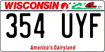 WI license plate 354UYF