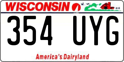 WI license plate 354UYG