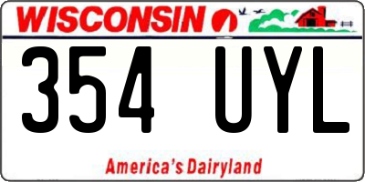 WI license plate 354UYL