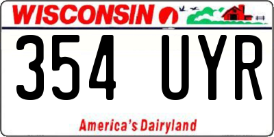 WI license plate 354UYR