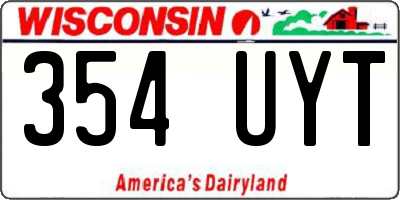 WI license plate 354UYT