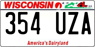 WI license plate 354UZA