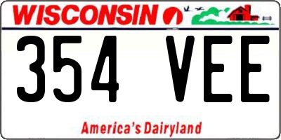 WI license plate 354VEE