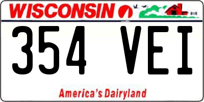 WI license plate 354VEI