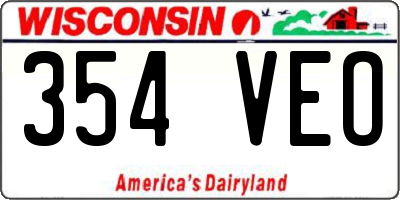 WI license plate 354VEO
