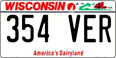 WI license plate 354VER