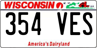 WI license plate 354VES