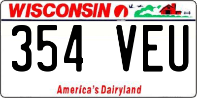 WI license plate 354VEU