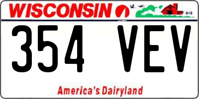 WI license plate 354VEV